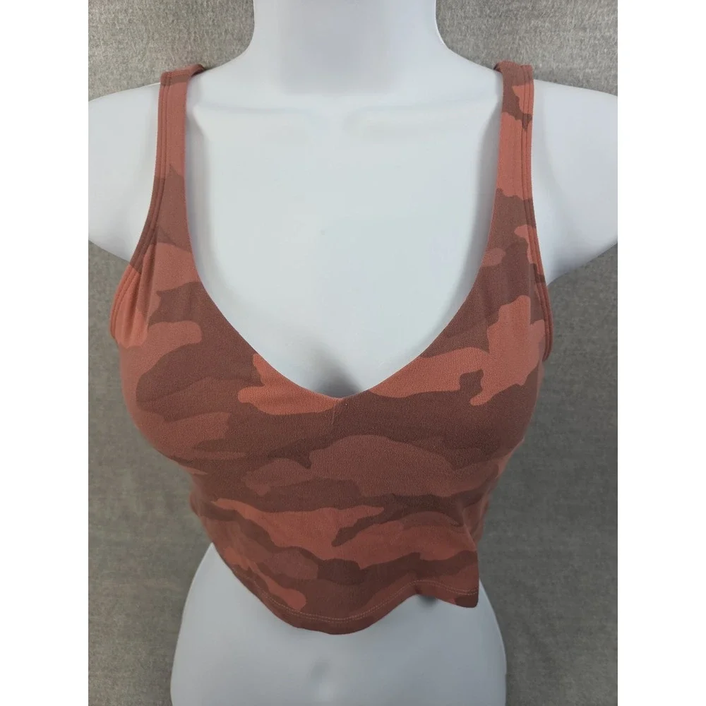 Lululemon Align Sports Tank Nuli Size 4 Camo Brier Rose Multi Crop Stretch Logo